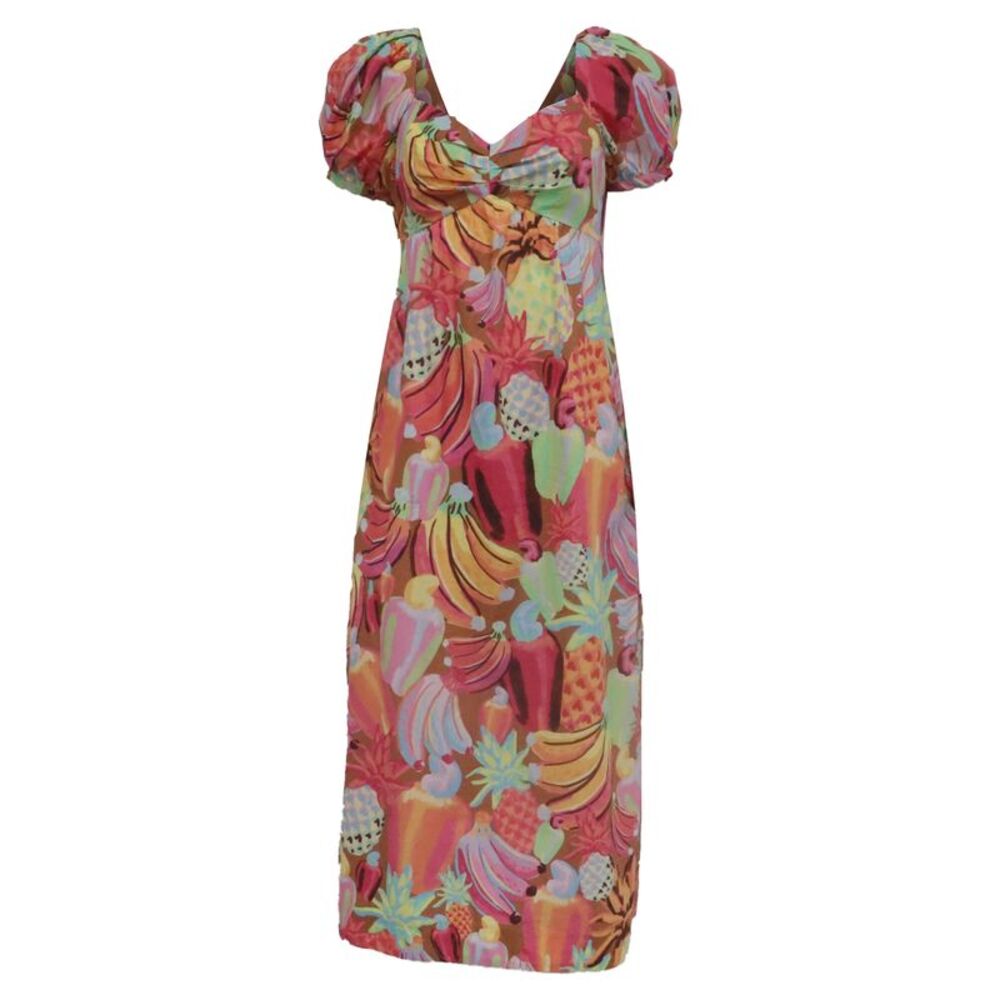 Farm Rio Fruit Salad Midi Dress in  Multicolor Cotton